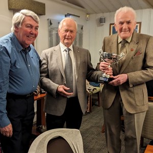 David with Lionel and John, pairs winners.