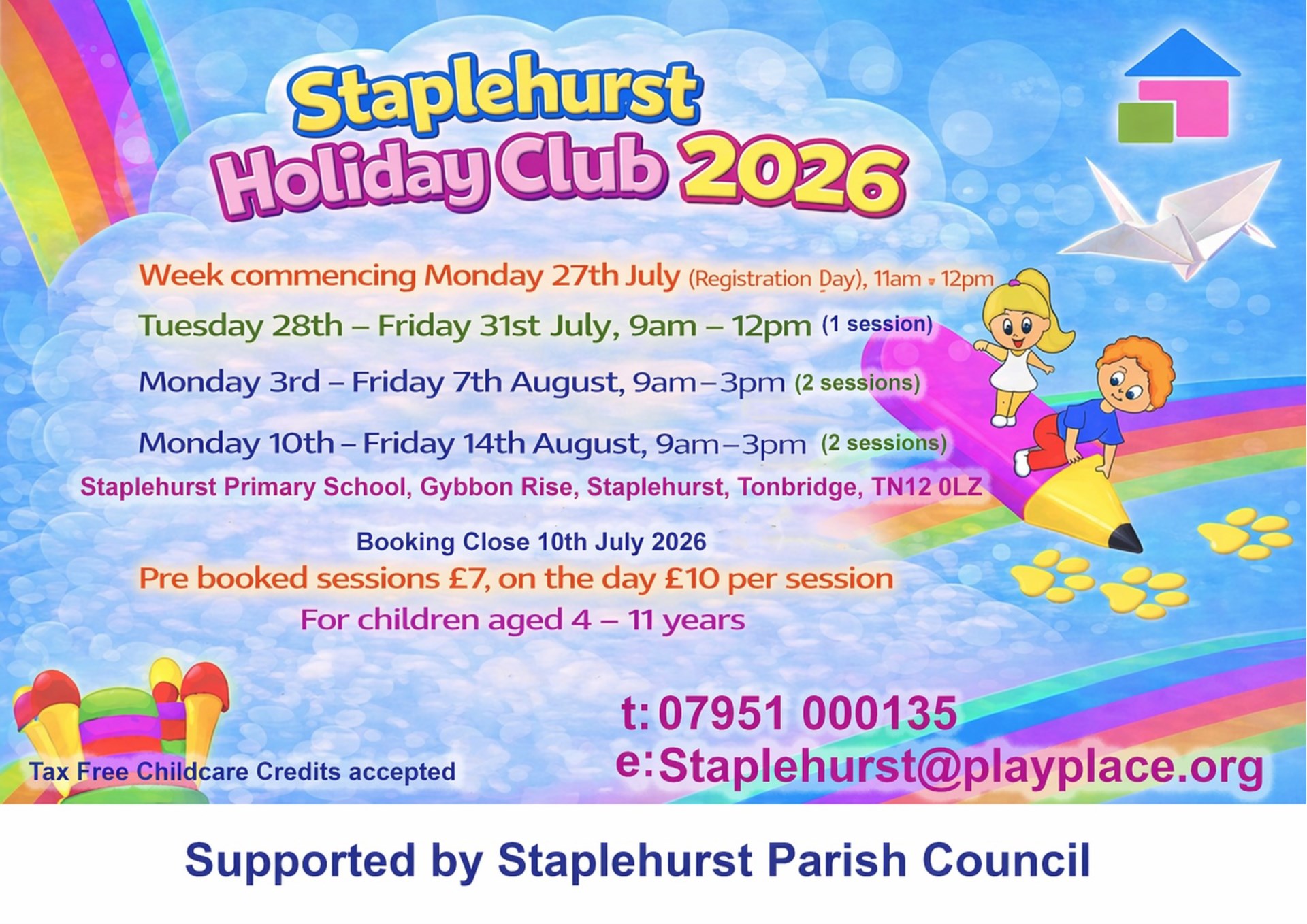 Staplehurst Parish Council Summer Play scheme 2026