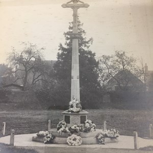North Collingham War Memorial Cross soon after the unveiling c 1919