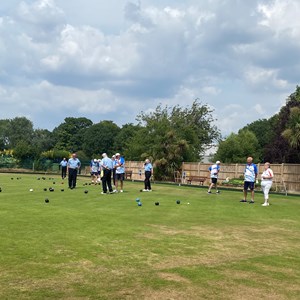 The Chelsea Pensioners in their Bowling uniform vs the Home Team - What a day it was!