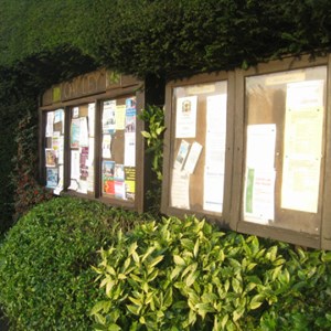 Notice boards at the pond