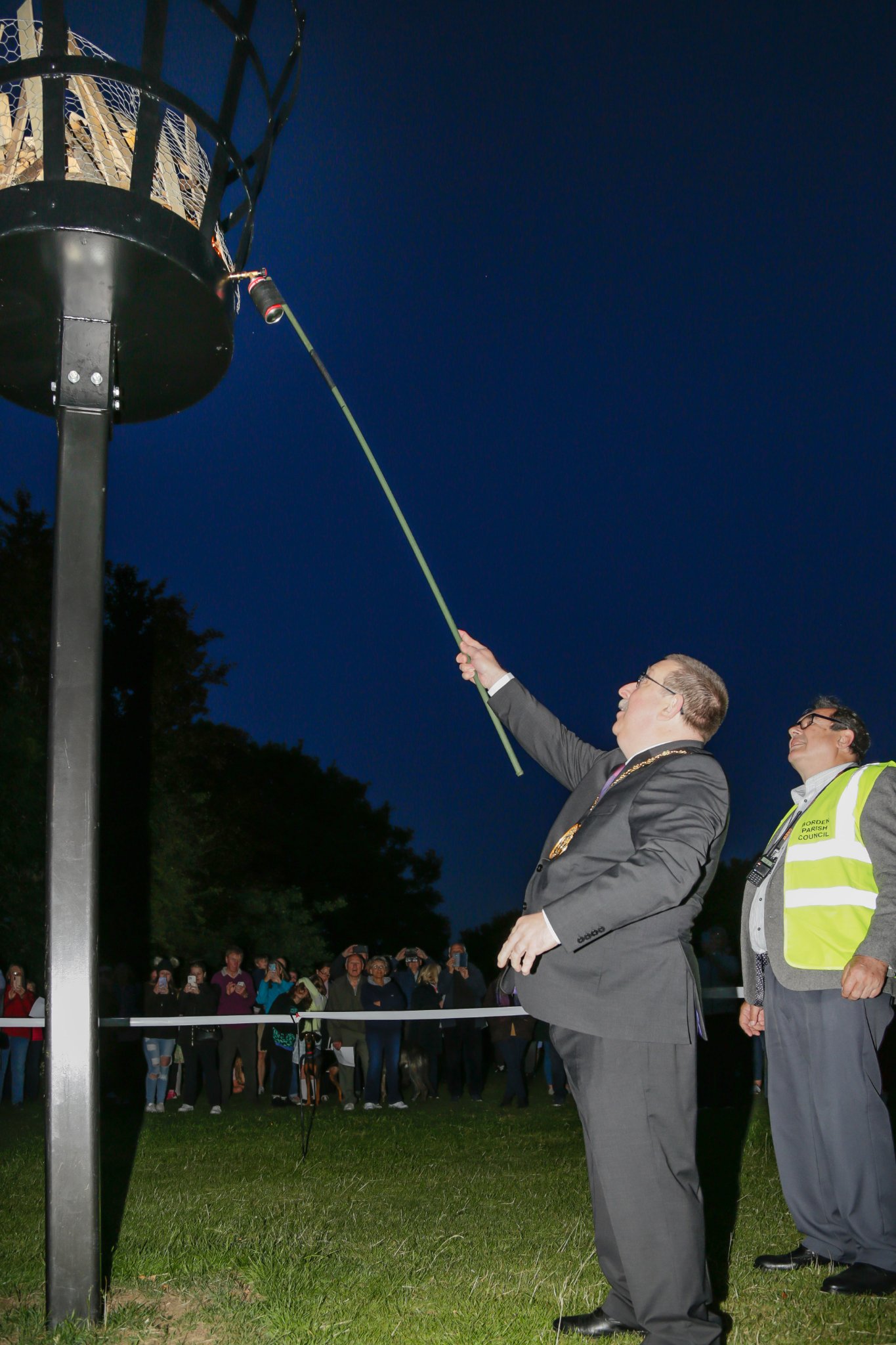 The Mayor of Swale lighting the Beacon