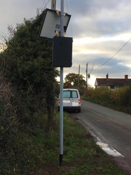 Vehicle Activated Speed sign on the eastern side of Clive
