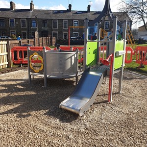 The Play Area - just after installation of the new equipment