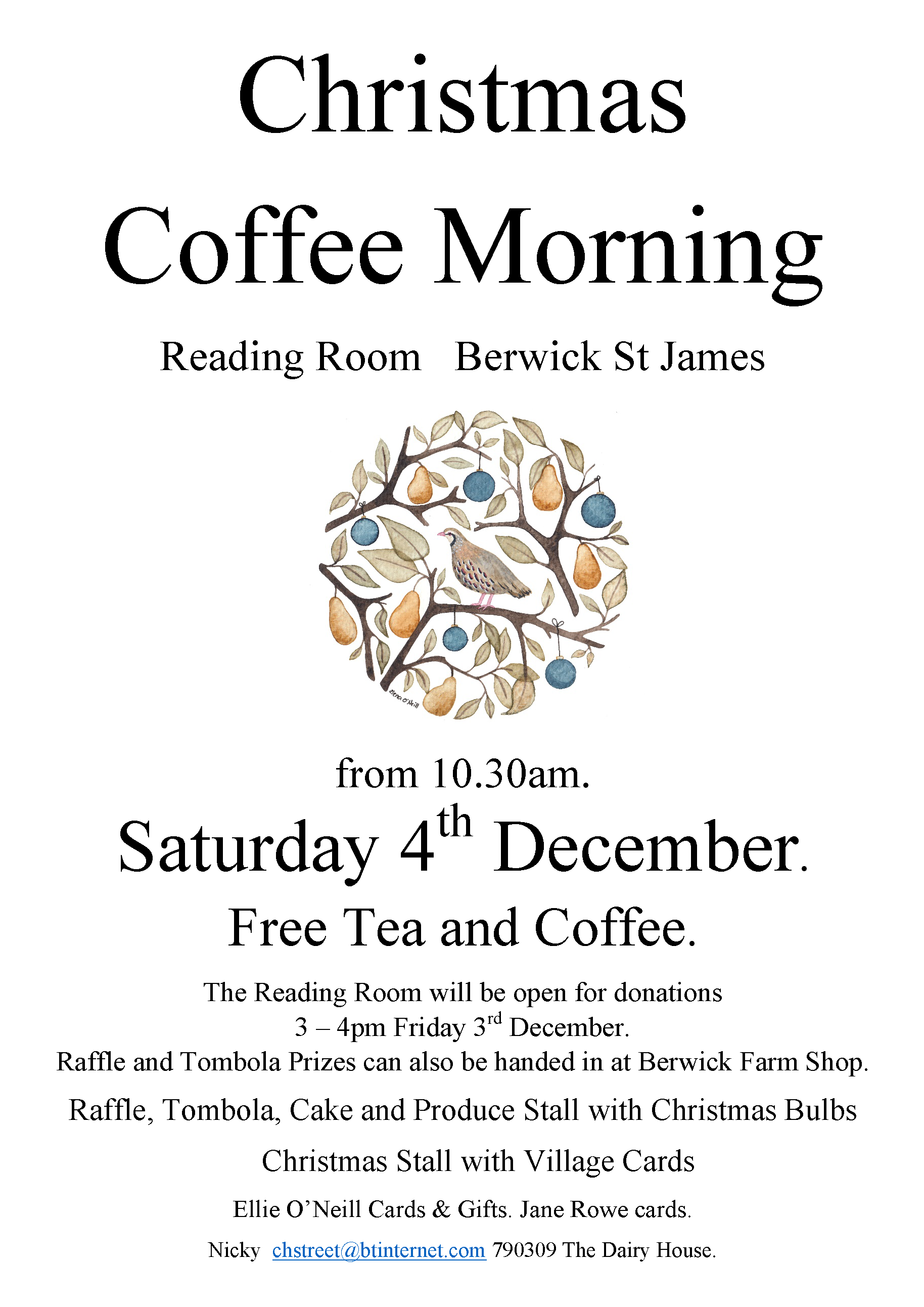 Berwick St James Parish Coffee Morning Saturday 4th December '21