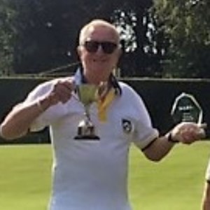 Captain John Kinnard with West Sussex Bowls League Runner Up Cup & Trophy.  Well done Arundel !