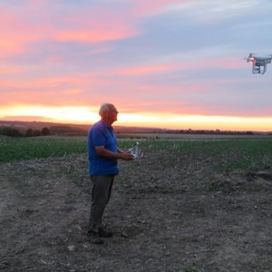 Richard getting the light just right for the last overhead photos of trench three open.