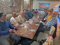 Awaiting their lunch – the leader chose a little Italian restaurant. ©Gaza