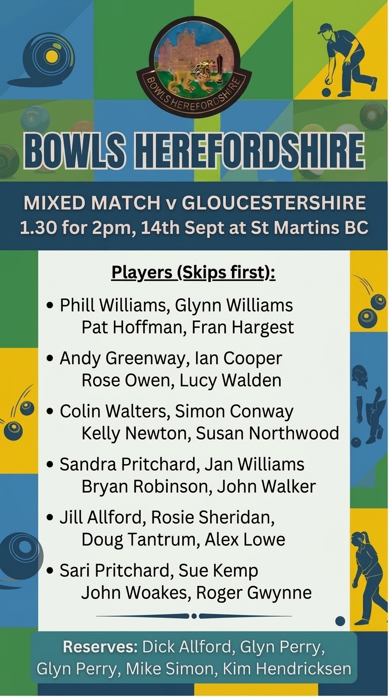 Bowls Herefordshire Mixed County matches