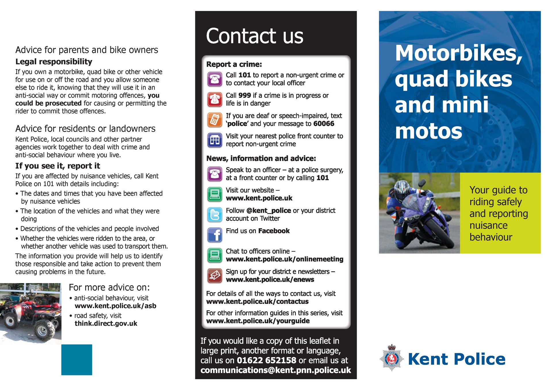 Dunton Green Parish Council Motorcycles, quad bikes...