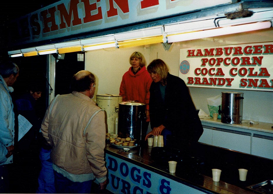 Marilyn and Sarah serve refreshments from a Danters Van