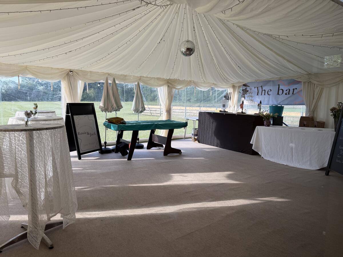 An additional marquee provided by 'The Marquee Company Ltd' - a local Epperstone based company!