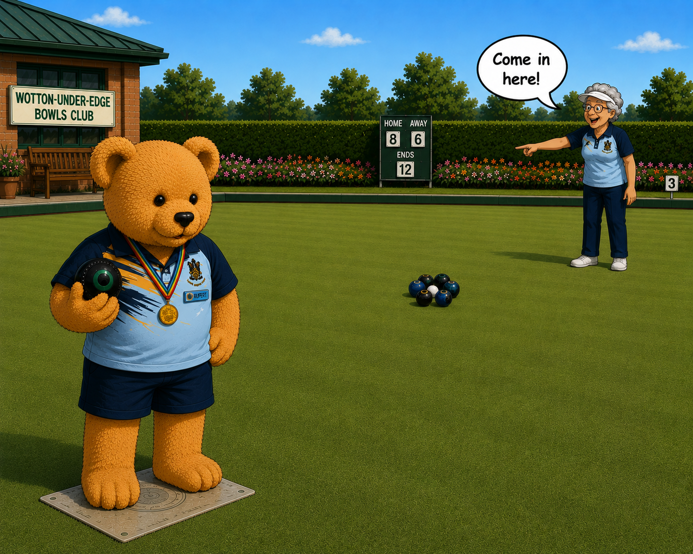 Wotton Bowls Club Rupert the Bowling Bear