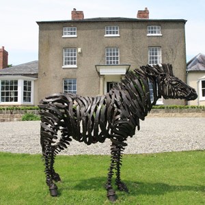 Sally Matthews Zebra steel sculpture