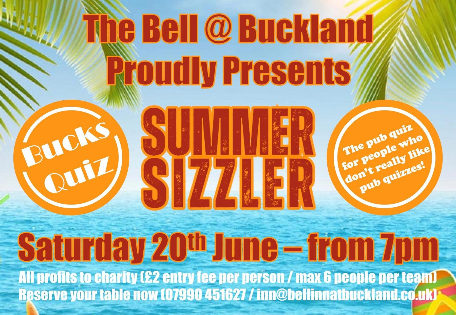 Buckland Dinham Mar 21 - Quiz Night - 7pm