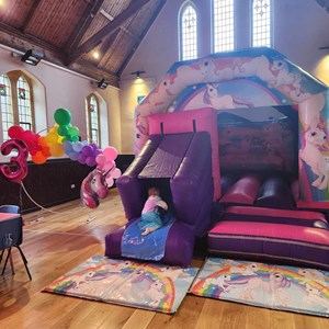 party bouncy castle in main hall