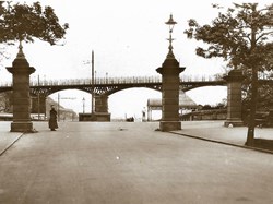 Gates and view towards the Spa Bridge
