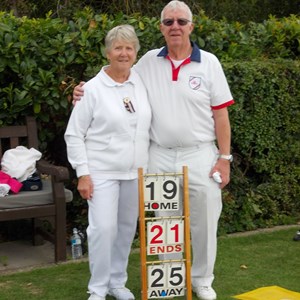 Mixed Pairs: winners Pauline Lines and Colin Marsden