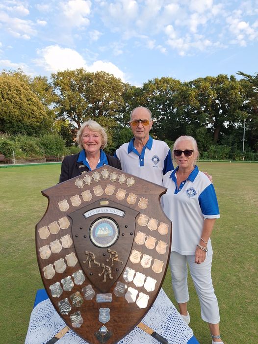 Mixed Triples Winners Barbara McGillicuddy, John New and Sandra Williams