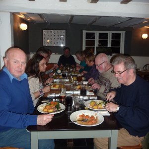 From front - Left: Robert Muggeridge, Mary Fountain; Right: Mike Caldwell, Sam Simmonds