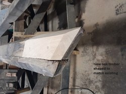 New oak timber shaped to match existing