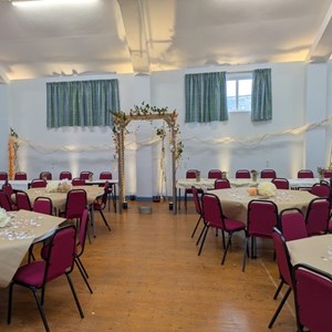 Wedding reception tables and decorations