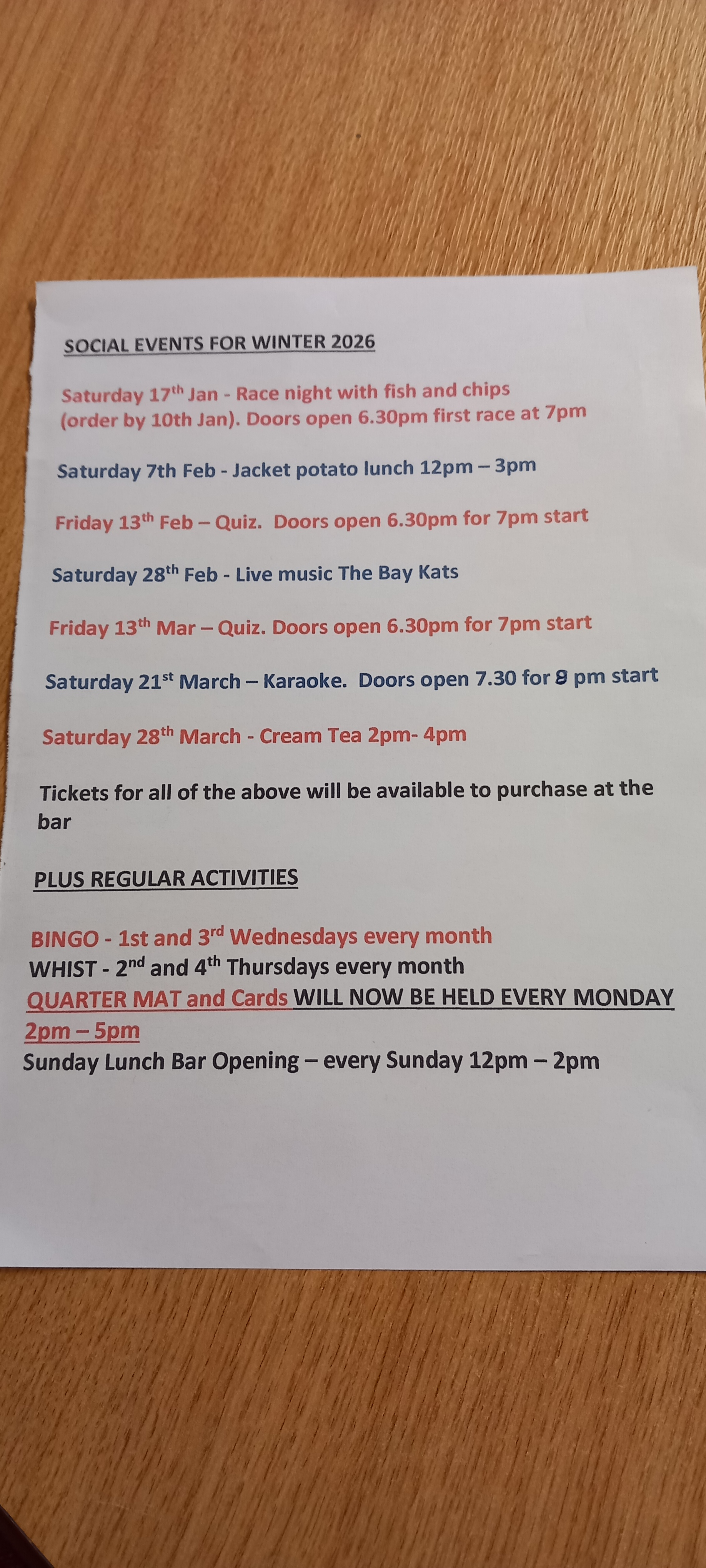 Whitstable Bowling Club Social Events/Hol 2025/26