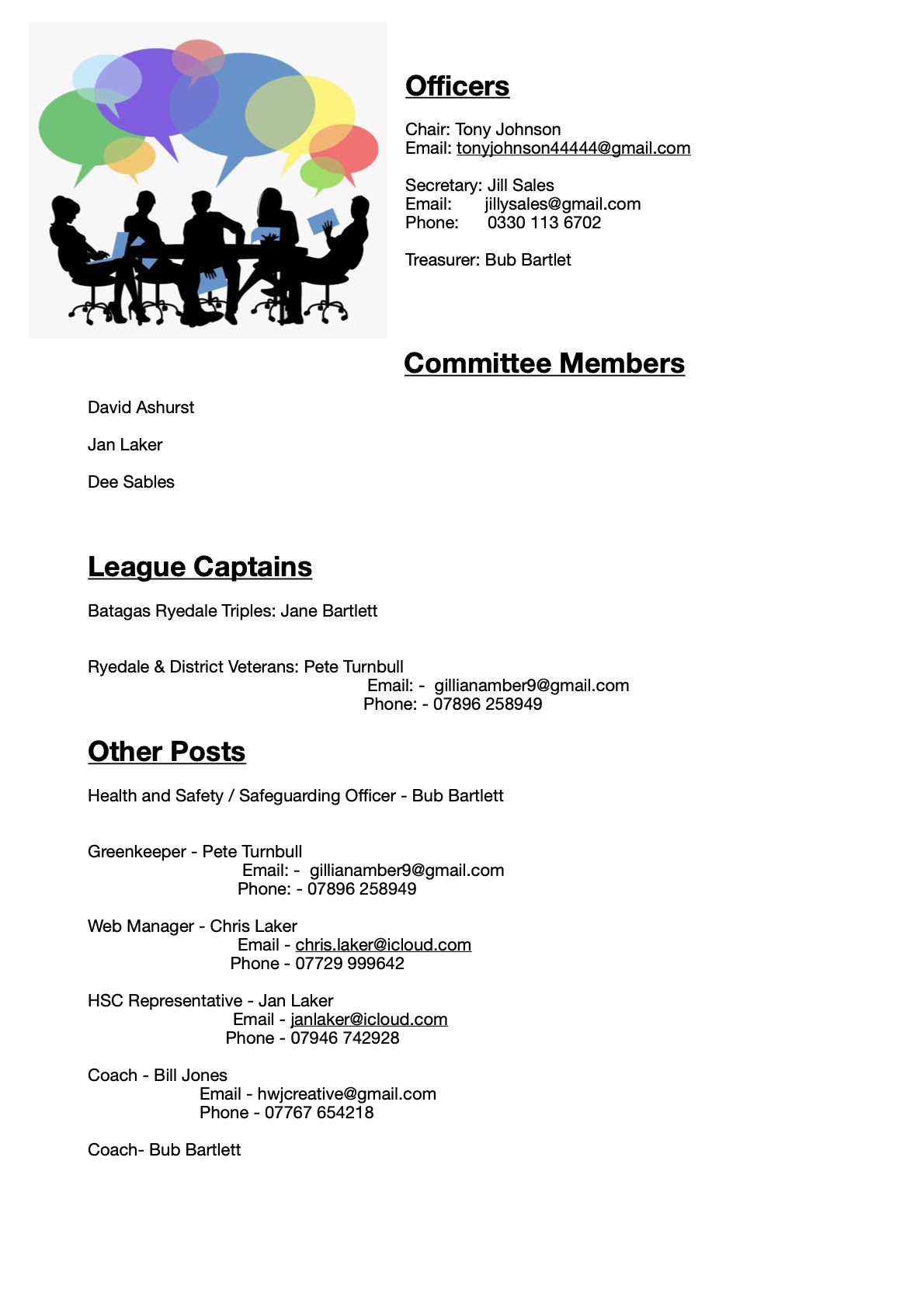 Helmsley Bowling Club Club Management