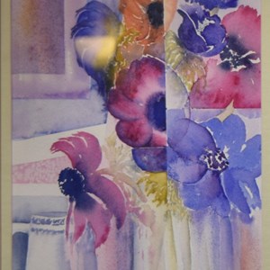 'Anemones' Watercolour by Joan R Moore