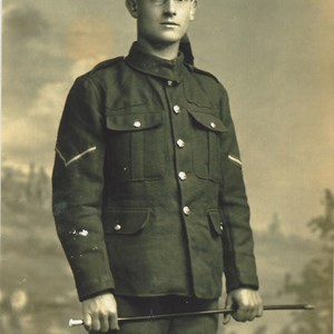 Herbert Evans in uniform. He went on to become headteacher at the Boys' School