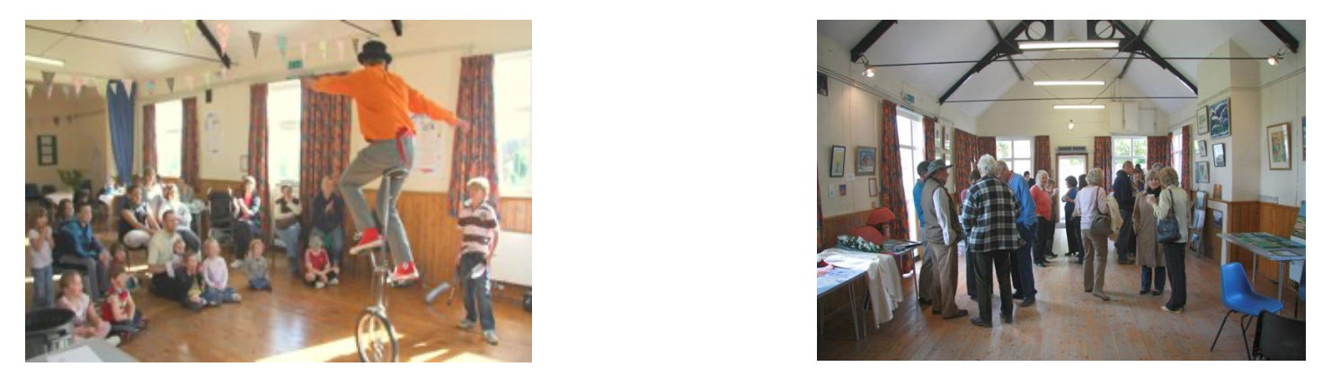 A children's event and a village art and craft exhibition