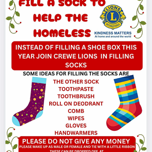 Crewe Lions Club Working with the homeless