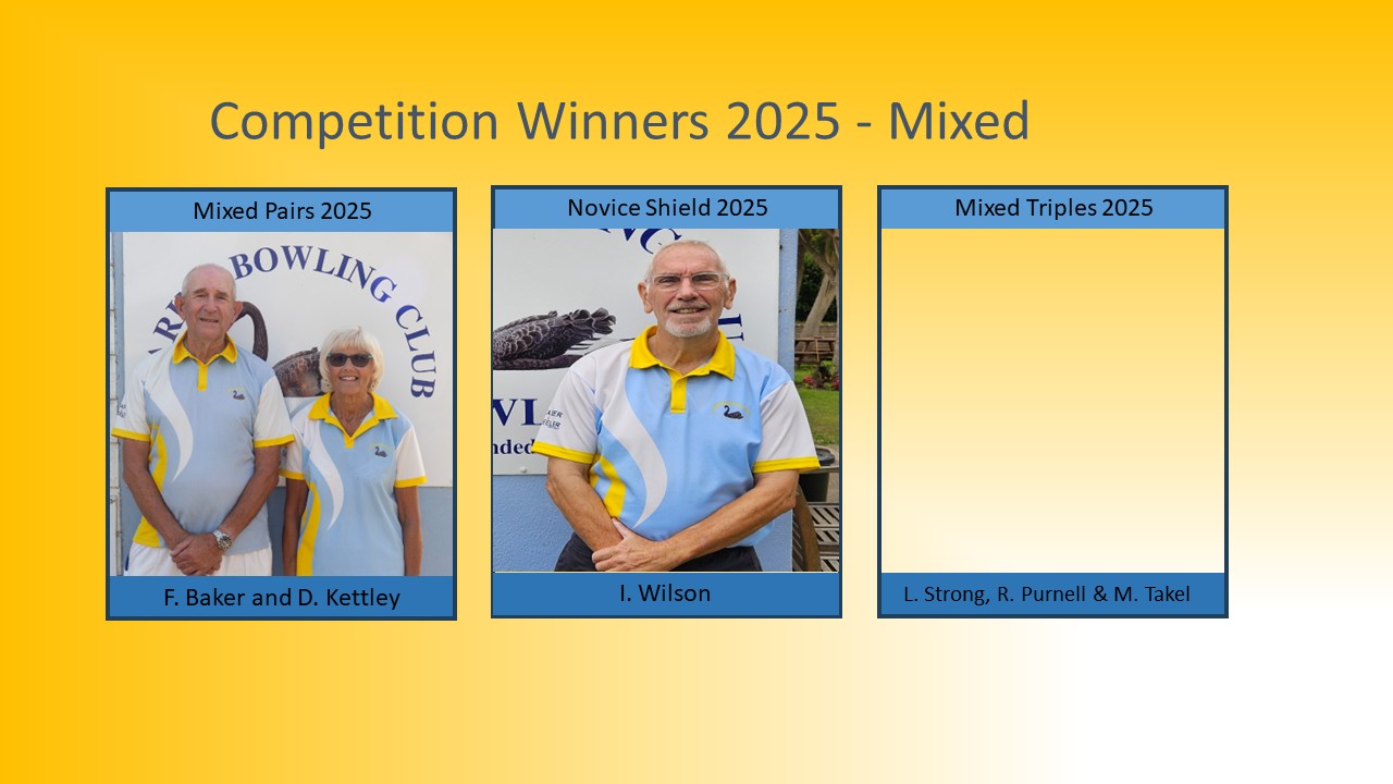 Marina Bowling Club Dawlish 2025 Winners