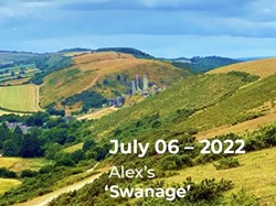 Alex’s ‘Swanage’. – The view of Corfe Castle from Challow Hill before getting to the coffee stop. ©RW