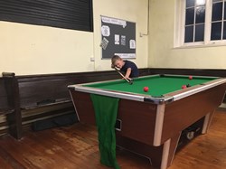 Pool table in back hall
