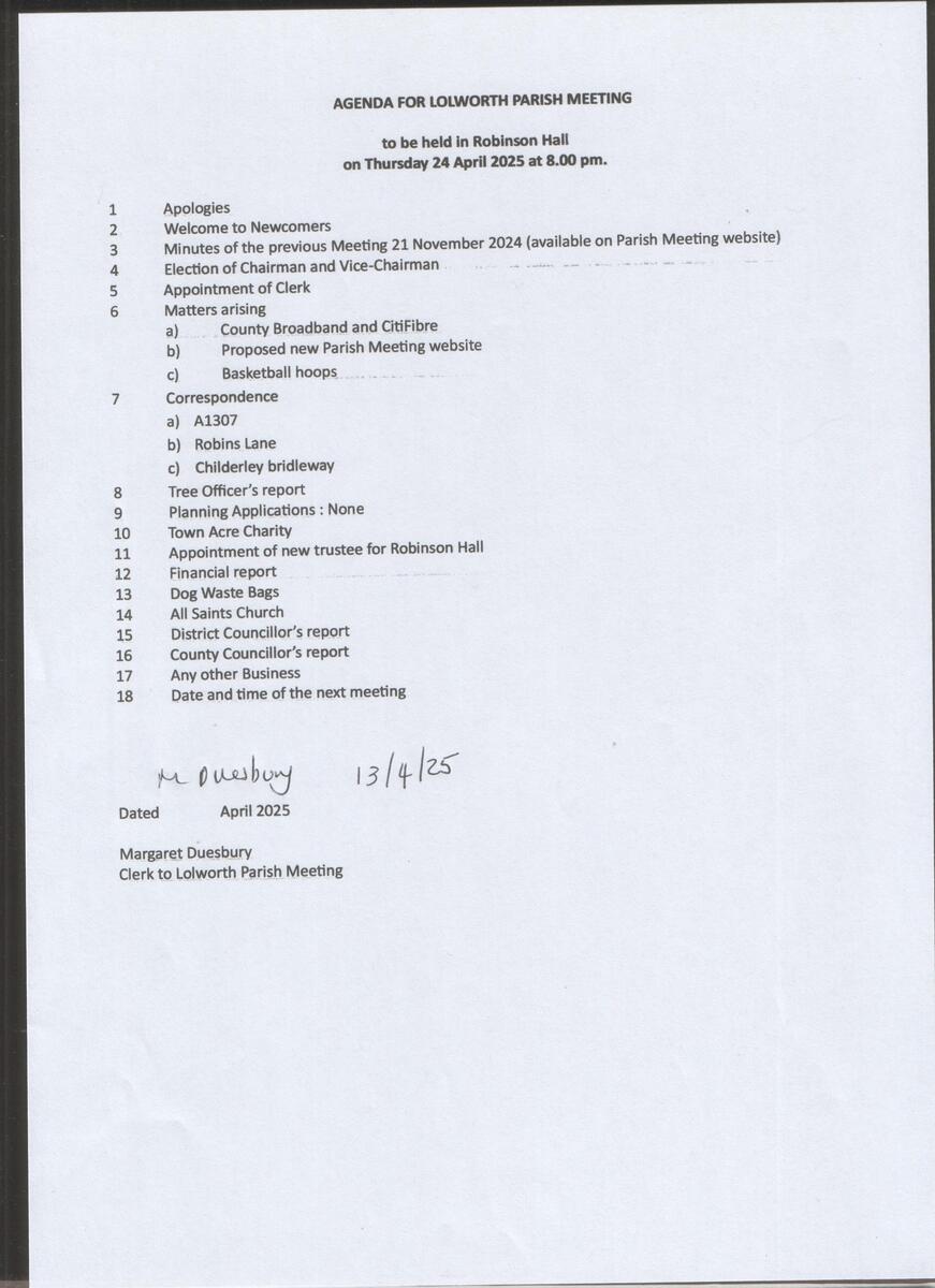 Agenda
