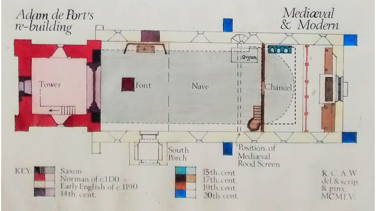 Church showing different phases of work