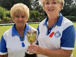 Ladies 2 woods, left to right, Runner Up Rosemary Field & Winner Penny Smith