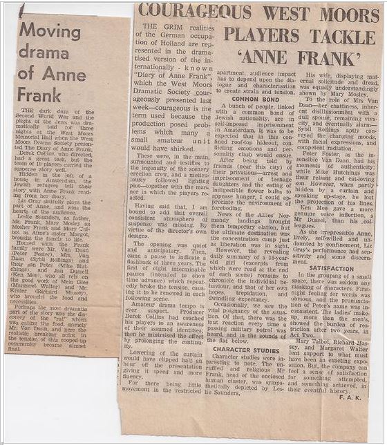 West Moors Drama Society The Diary Of Anne Frank