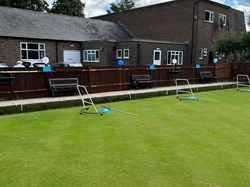 Balloons up, and bowls equipment ready to go