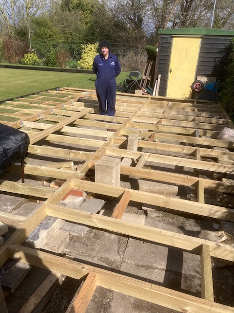 All the joists in - only a few noggins to go! 25.3.26