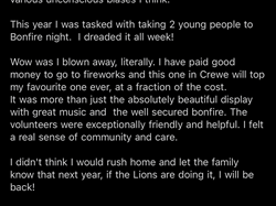 Crewe Lions Club Bonfire event 2025