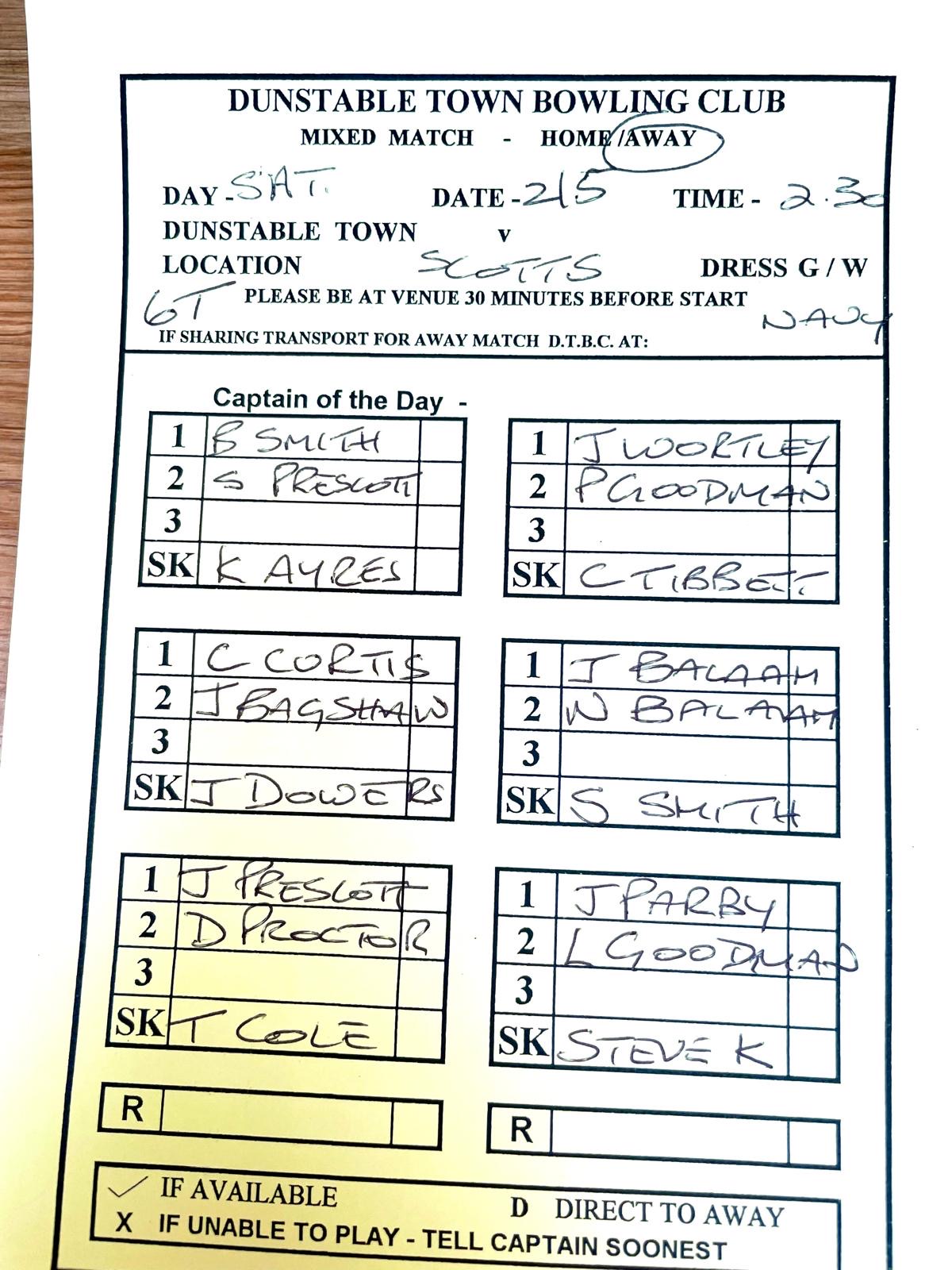 2/5/26 Scott’s away Mixed 2.30pm