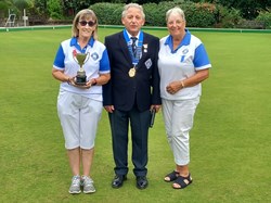 Ladies Handicap winner Deborah Doyle on the left and runner up Chris Murphy