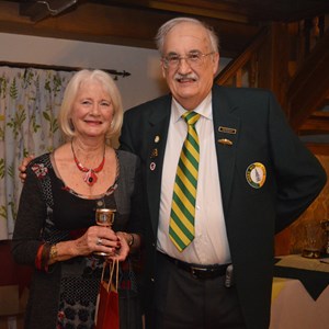 Maggie Phillips and Club President Tom Cardoza with the Novice Trophy - 2016