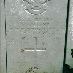 Pte Frank Golland's headstone, British Cemetery Puchevillers, France
