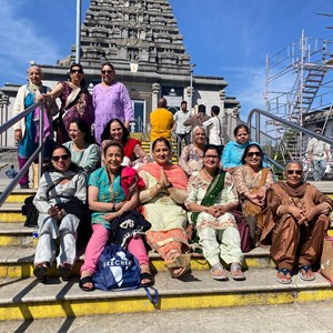 On the steps of Shri Venkateswara (Balaji) Temple