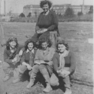 Five women (possibly Land Army)