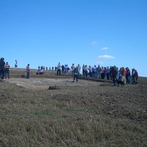 Some of the nearly 100 visitors to the Roman Villa site on Sunday